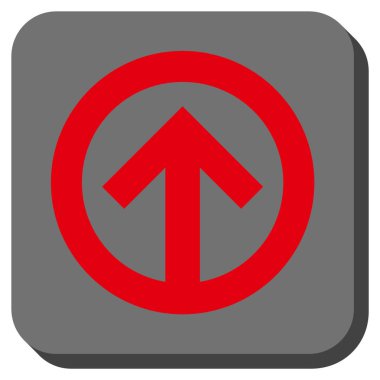 Yön yukarı yuvarlak kare vektör simgesi