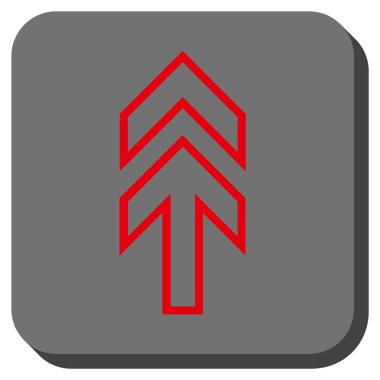 Yön yukarı yuvarlak kare vektör simgesi