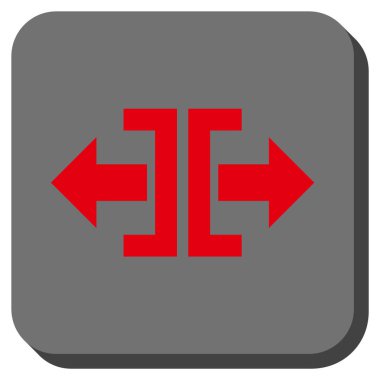 Yatay yöndeki yuvarlatılmış kare vektör simge bölmek