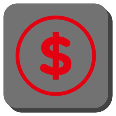 Doları yuvarlatılmış kare vektör simgesi