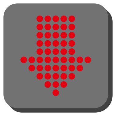 Yuvarlatılmış Kare vektör simgesi aşağı noktalı ok