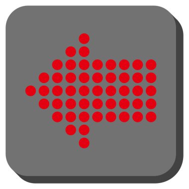 Noktalı ok sol yuvarlak kare vektör simgesi