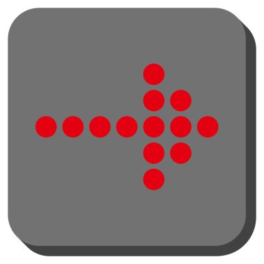 Noktalı ok sağ yuvarlak kare vektör simgesi