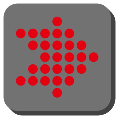 Noktalı ok sağ yuvarlak kare vektör simgesi