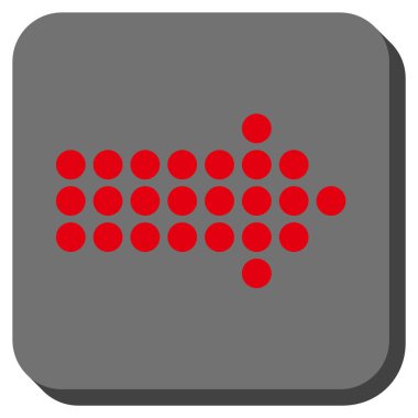 Noktalı ok sağ yuvarlak kare vektör simgesi