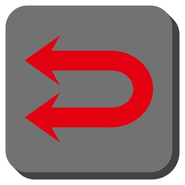 Çift sol ok yuvarlak kare vektör simgesi