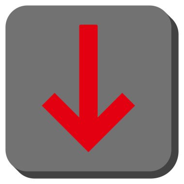 Aşağı ok yuvarlak kare vektör simgesi