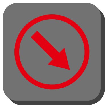 Aşağı doğru yuvarlak ok yuvarlatılmış kare vektör simgesi