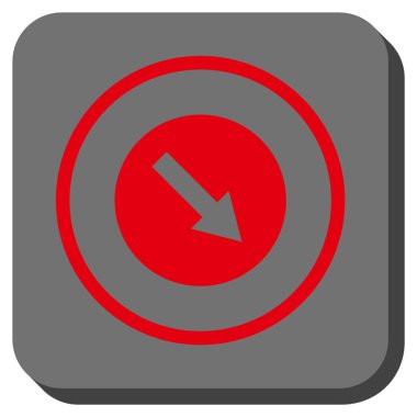 Aşağı doğru yuvarlak ok yuvarlatılmış kare vektör simgesi