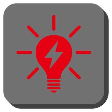 Elektrik ampulü yuvarlak kare vektör simgesi