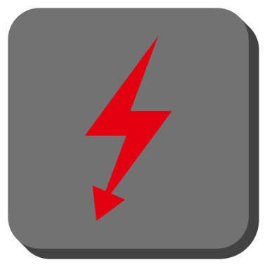 Elektrik Strike yuvarlak kare vektör simgesi