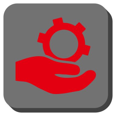 Mühendislik hizmeti yuvarlak kare vektör simgesi