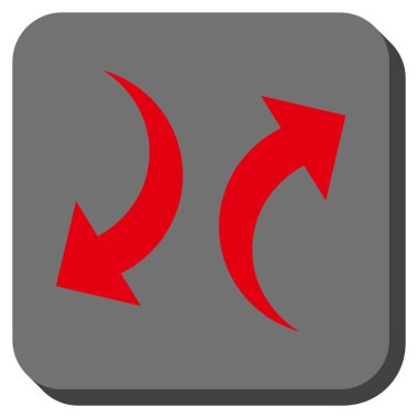 Exchange okları yuvarlak kare vektör simgesi