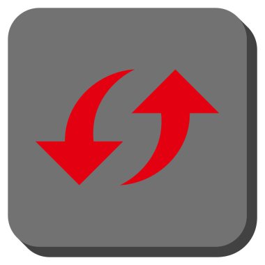 Exchange okları yuvarlak kare vektör simgesi