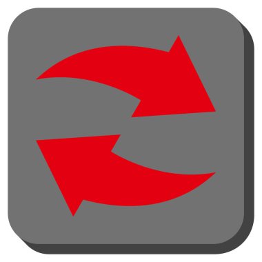 Exchange okları yuvarlak kare vektör simgesi