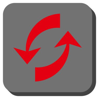 Exchange okları yuvarlak kare vektör simgesi