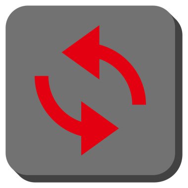 Exchange okları yuvarlak kare vektör simgesi