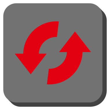 Exchange okları yuvarlak kare vektör simgesi