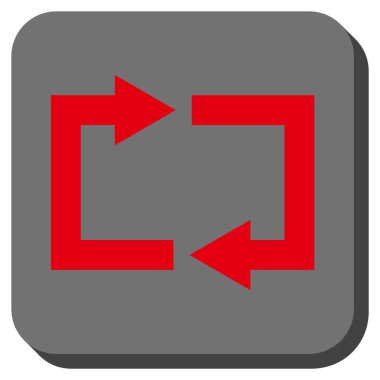 Exchange okları yuvarlak kare vektör simgesi