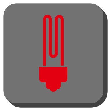 Floresan ampul yuvarlak kare vektör simgesi