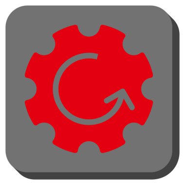 Dişli döndürme yuvarlak kare vektör simgesi