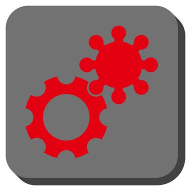 Gears'ı yuvarlak kare vektör simgesi
