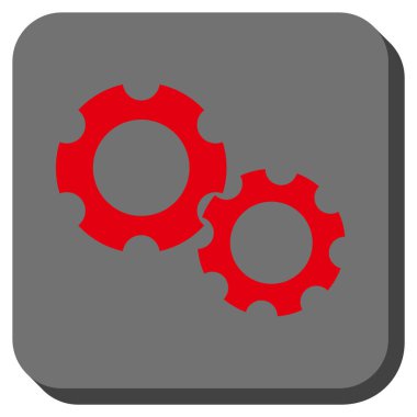 Gears'ı yuvarlak kare vektör simgesi