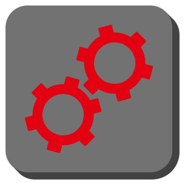 Gears'ı yuvarlak kare vektör simgesi