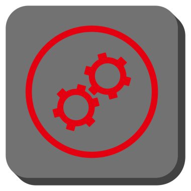 Gears'ı yuvarlak kare vektör simgesi