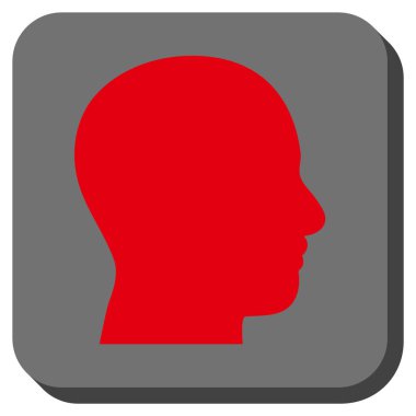 Kafa profil yuvarlak kare vektör simgesi