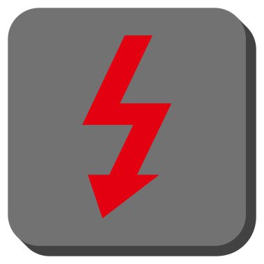 Yüksek gerilim yuvarlak kare vektör simgesi