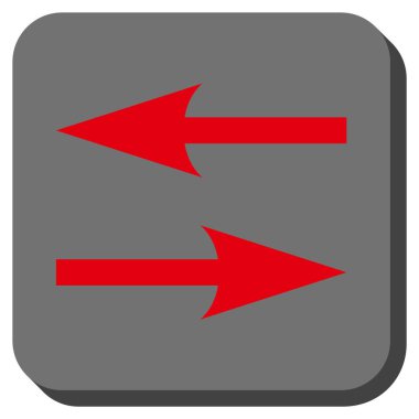 Yatay Exchange okları yuvarlak kare vektör simgesi