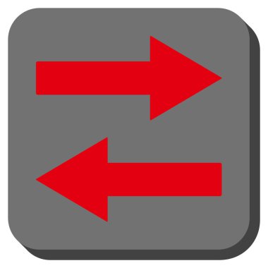 Yatay Çevir okları yuvarlak kare vektör simgesi