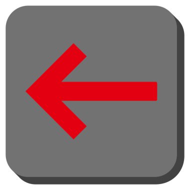 Sol ok yuvarlak kare vektör simgesi