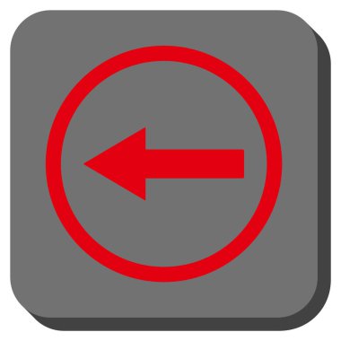 Sol yönlü ok yuvarlak kare vektör simgesi