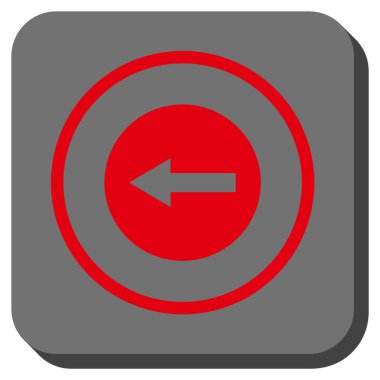 Sol yönlü ok yuvarlak kare vektör simgesi