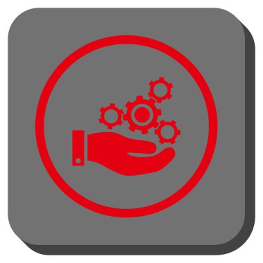 Mekanik Servisi yuvarlak kare vektör simgesi