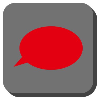 İleti bulut yuvarlak kare vektör simgesi