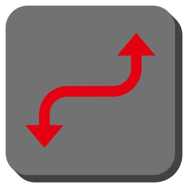 Tam tersi kavisli ok yuvarlatılmış kare vektör simgesi