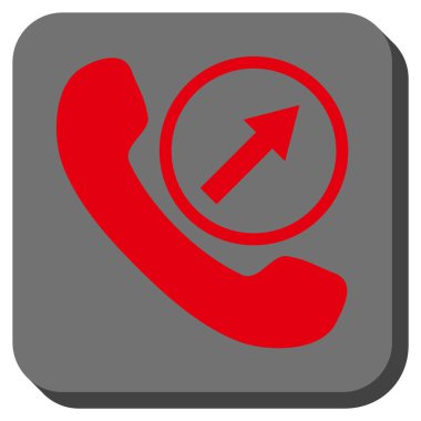 Çağrı giden yuvarlak kare vektör simgesi