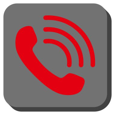 Telefon görüşmesi yuvarlak kare vektör simgesi
