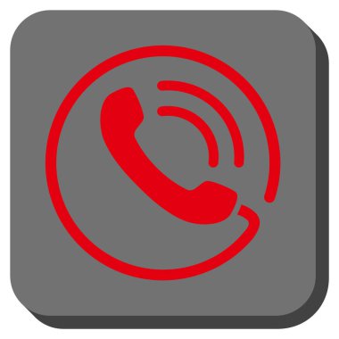 Telefon görüşmesi yuvarlak kare vektör simgesi