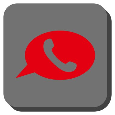 Telefon mesajı yuvarlak kare vektör simgesi