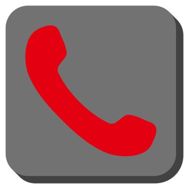 Telefon alıcı yuvarlak kare vektör simgesi