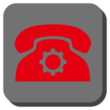 Telefon ayarları yuvarlak kare vektör simgesi