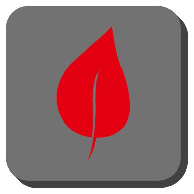 Bitki yaprak yuvarlak kare vektör simgesi