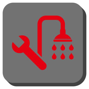 Sıhhi tesisat yuvarlak kare vektör simgesi