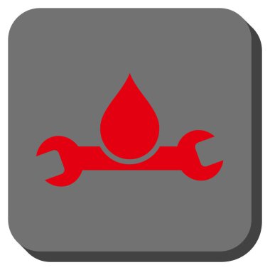 Sıhhi tesisat yuvarlak kare vektör simgesi