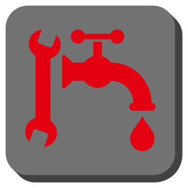 Sıhhi tesisat yuvarlak kare vektör simgesi