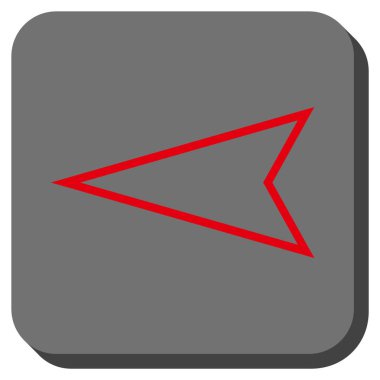 İşaretçi sol yuvarlak kare vektör simgesi